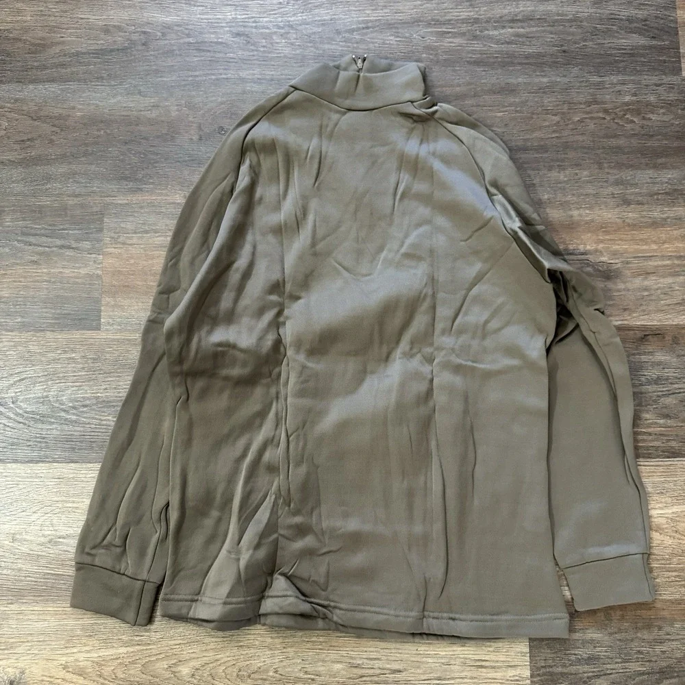 US Military Cold Weather‎ Undershirt Brown Sz L 1/4 Zip